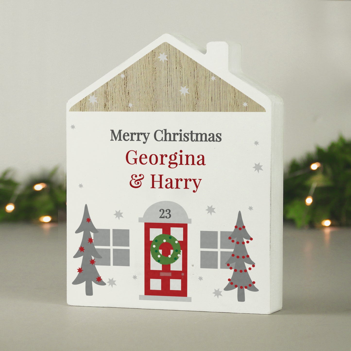 Personalised Christmas Wooden House Ornament