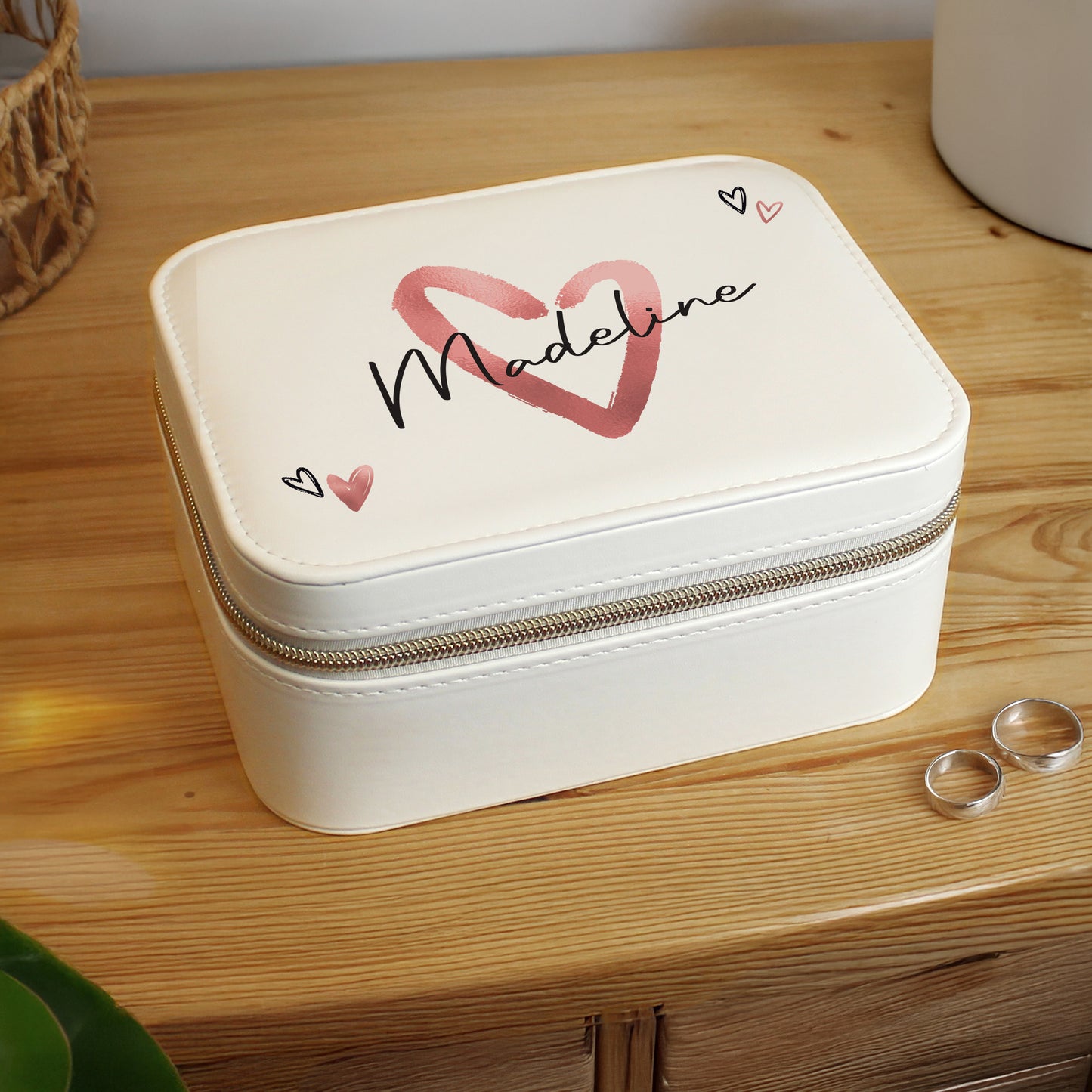 Personalised Heart Travel Jewellery Box