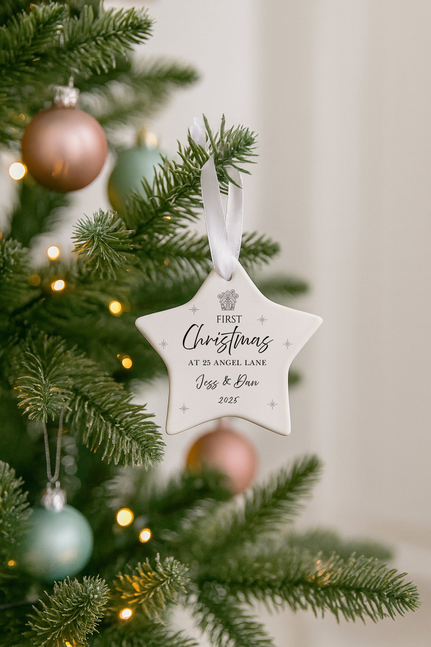 Personalised First Christmas in our New Home Bauble - Couple Gift Christmas Keepsake