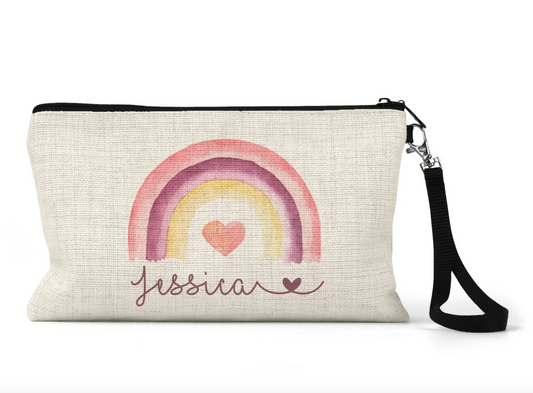 Teenage Girl Gift - Personalised Pink Rainbow Makeup Bag - Stocking Filler For Girls - Girls Gifts