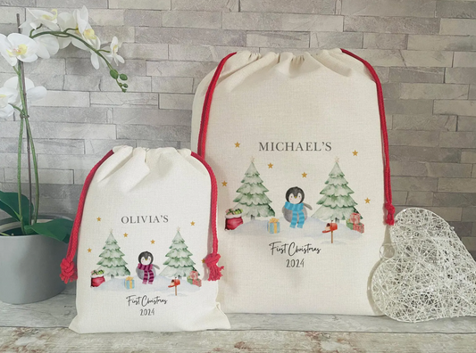 Personalised Baby's First Christmas Stocking, Large Personalised Christmas Sack, My 1st Christmas, First Christmas Sack