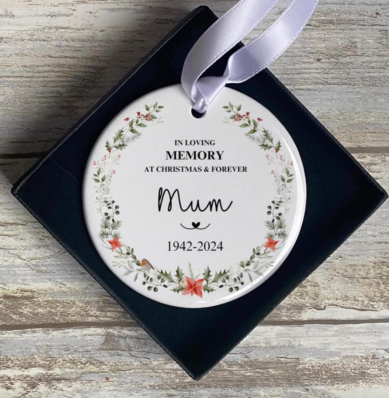 Personalised Memorial Bauble - Remembrance Christmas Decoration- Personalised Christmas Memory Bauble