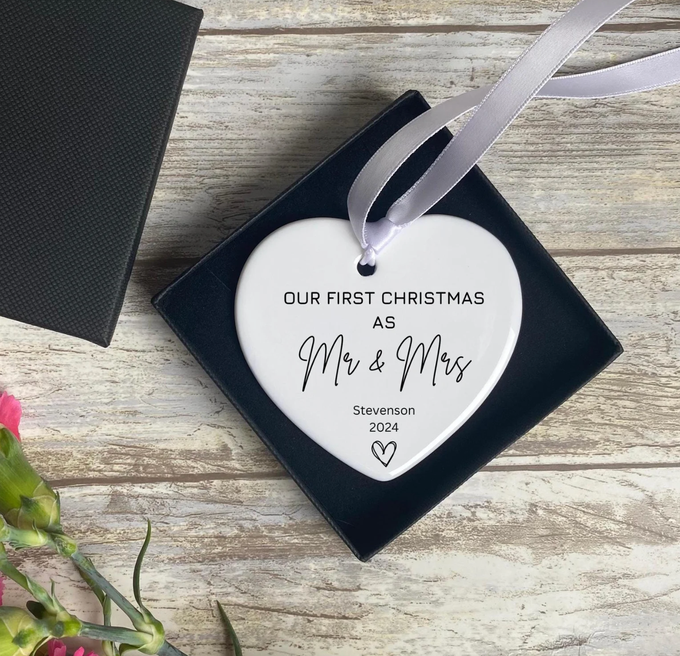 Personalised First Christmas Married Bauble - First Christmas As Mr and Mrs Gift - 1st Christmas Married