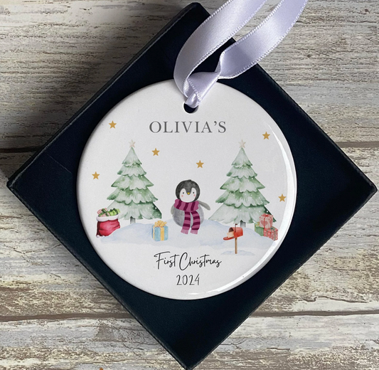 Personalised Baby's 1st Christmas Ornament, Baby's First Christmas Decoration, New Baby Christmas Gift