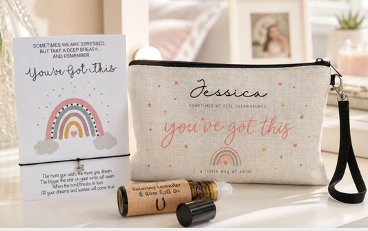 Personalised Exam Gift Box | GCSE SATS A Level Good Luck Gift | Teen Self Care Set | Revision Gift | Letterbox Friendly Student Gift