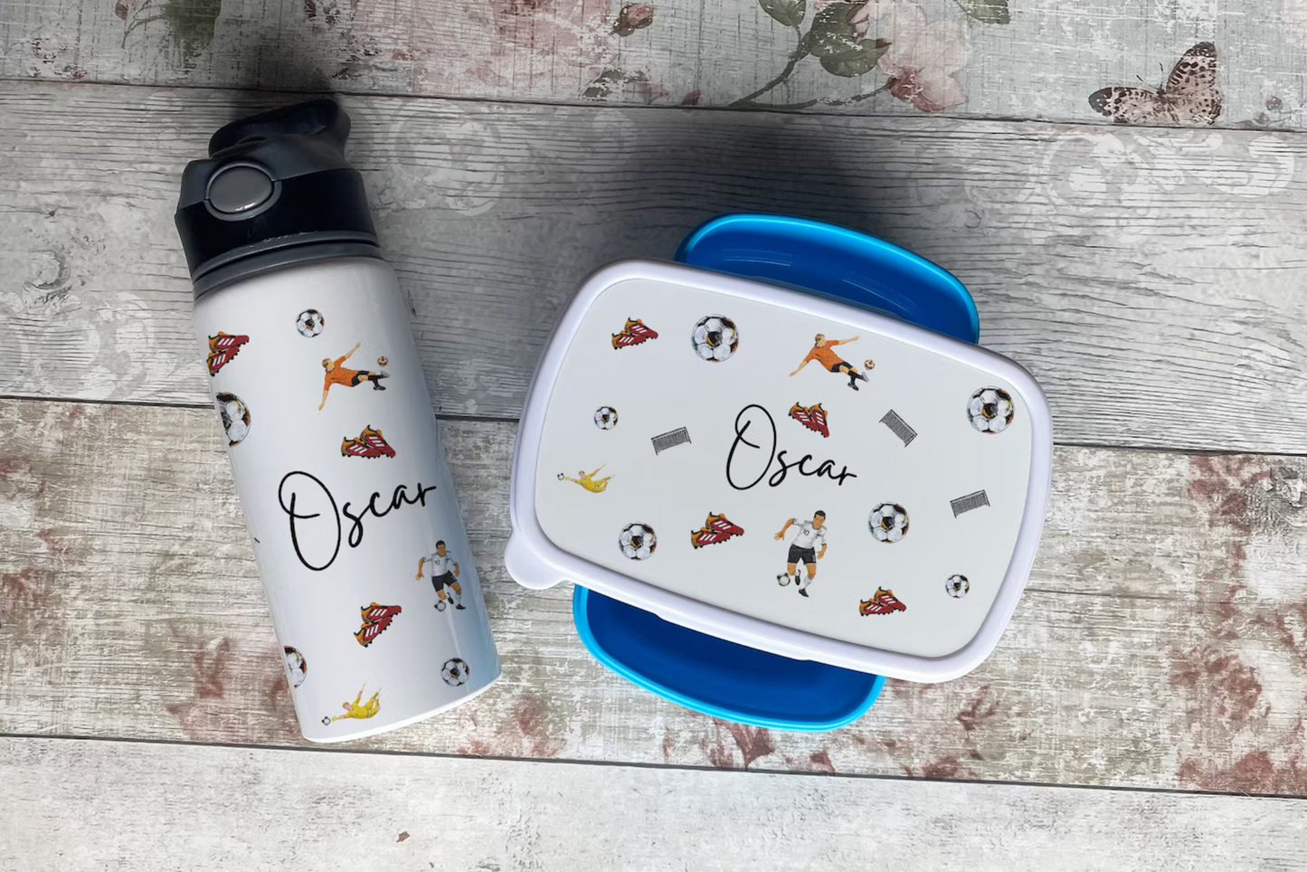 First Day Of School Gift, Boy Gift, Football Gifts, Back To School Gift, Personalised Boys Water Bottle, School Water Bottle, Boys Snack Box