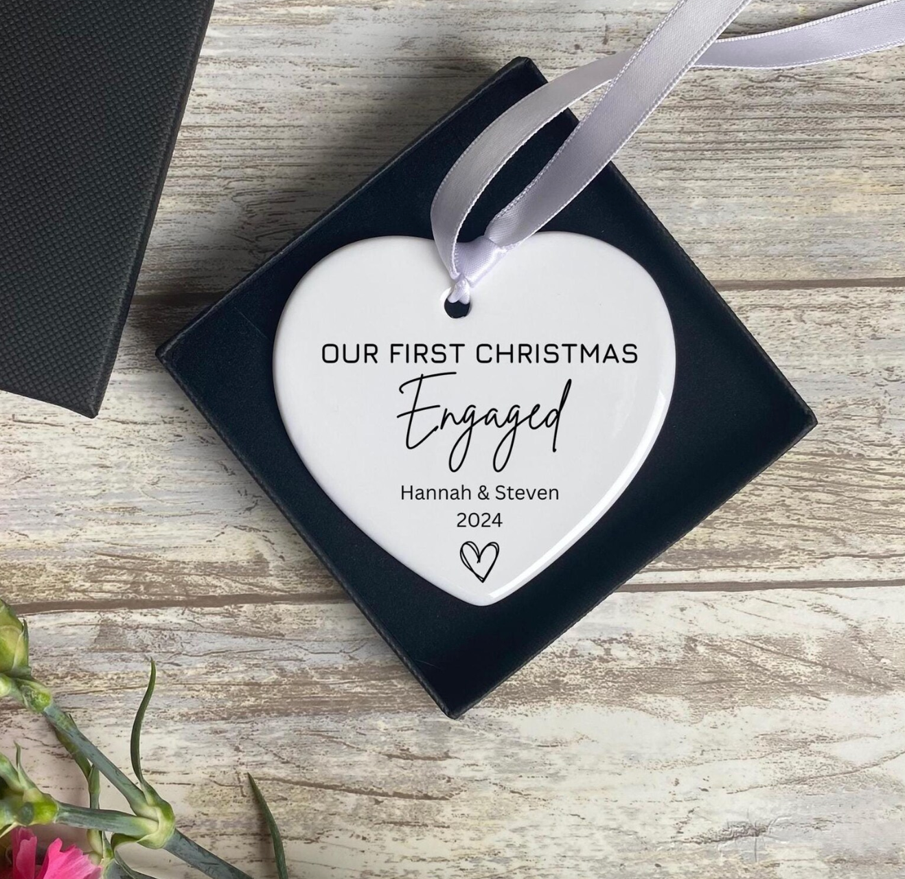 First Christmas Engaged Bauble, Engagement Gifts For Couple, Couple Christmas Gifts, 1st Xmas Engaged