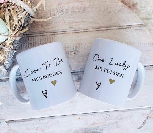 Engagement Gift For Couples - Soon To Be And One Lucky Mugs - Couple Gifts - Engagement Present - Engagement Mugs