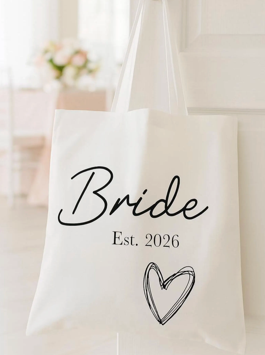 Personalised Bride Bag - Bride Tote Bag - Wedding Day Bag - PERSONALISED YEAR