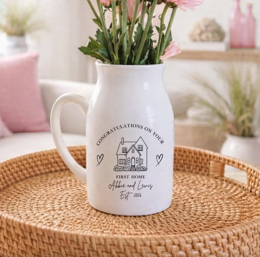 Personalised New Home Gift - New Home Small Vase - Housewarming Gift - Moving In Gift
