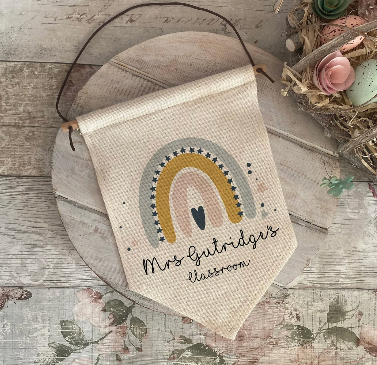 Personalised Teacher Flag, Teacher Gifts, Teacher Classroom Gift, Teacher Graduation Gift, Newly Qualified Teacher Gift, Nursery Teacher