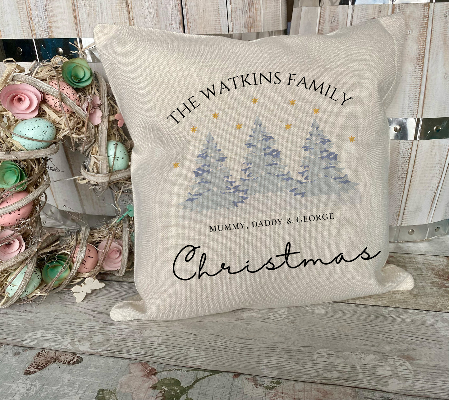 Christmas Family Tree Cushion - First Christmas As A Family Gift