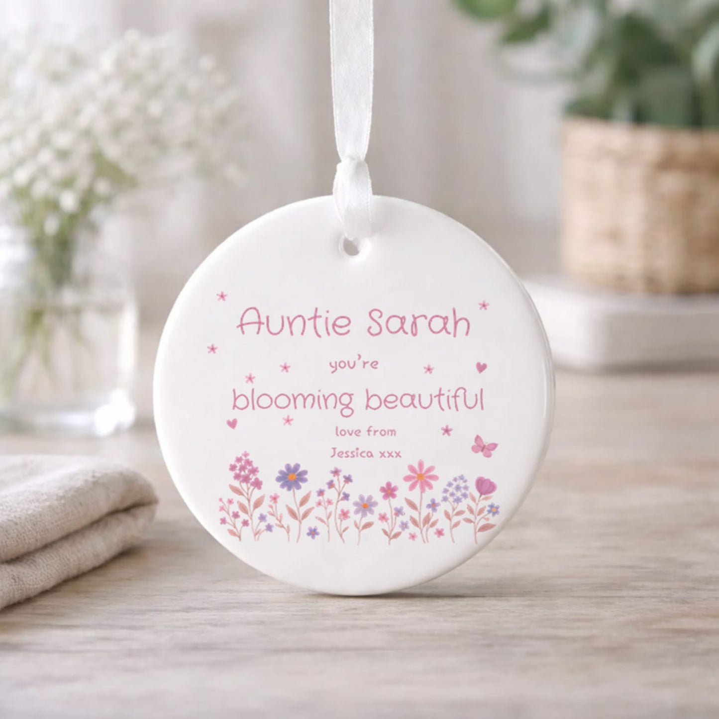 Personalised Auntie Hanging Ornament