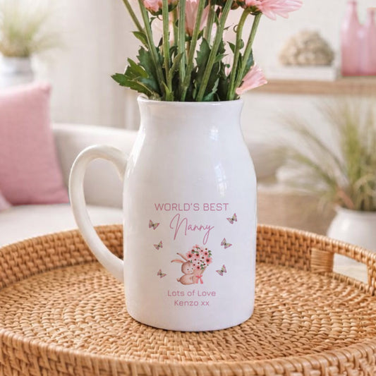 Personalised world's best nanny vase