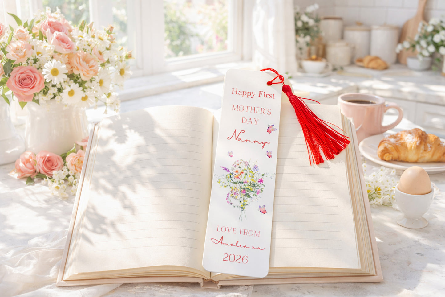 First Mothers Day Nanny Gift - Personalised Bookmark For Nan Grandma Granny - Nana Mothers Day - 1st Mothers Day 2026 - Custom Name
