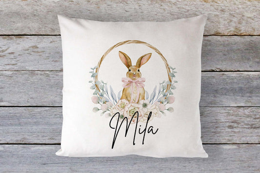Personalised Bunny Cushion - Bunny Rabbit Nursery Decor - Personalised Girl's Cushion - Easter Decor - Baby Girl Gift