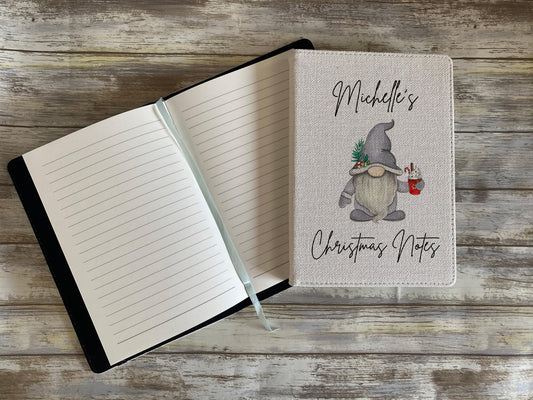 Personalised Christmas Planner, Christmas Notebook, Xmas Planner, Linen A5 Book