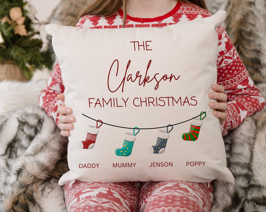 Personalised Family Christmas Cushion, Family Christmas Stocking, Christmas Cushion, Christmas Home Decor