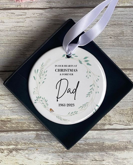 Personalised Memorial Bauble - Remembrance Christmas Decoration- Personalised Christmas Memory Bauble - Personalised Christmas Ornament