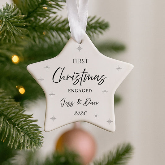 Personalised Engagement Ornament - Engagement Gift - Christmas Bauble