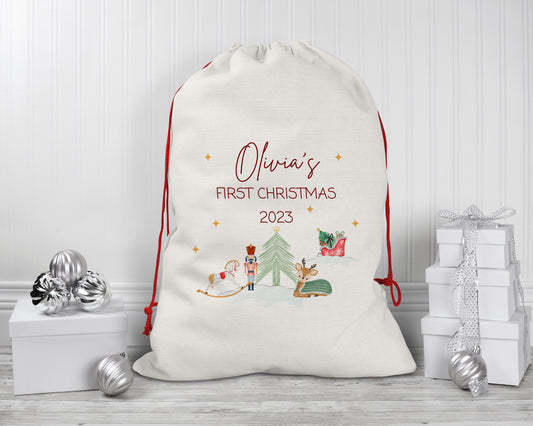 Personalised Baby's First Christmas Stocking, Personalised Christmas Sack, My 1st Christmas