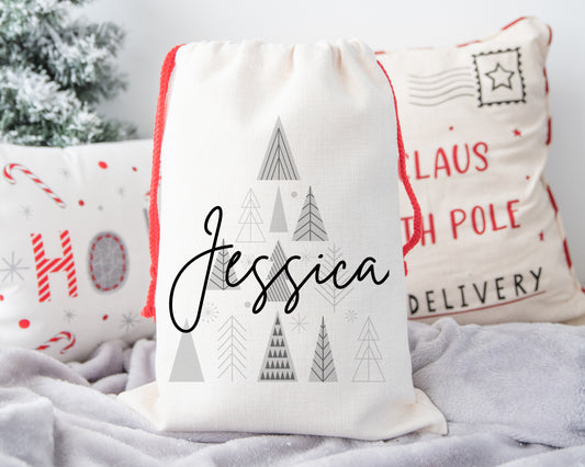 Personalised Christmas Gift Bag For Adults, Christmas Sack Adults, Christmas Eve Bag, Large And Small Santa Sack