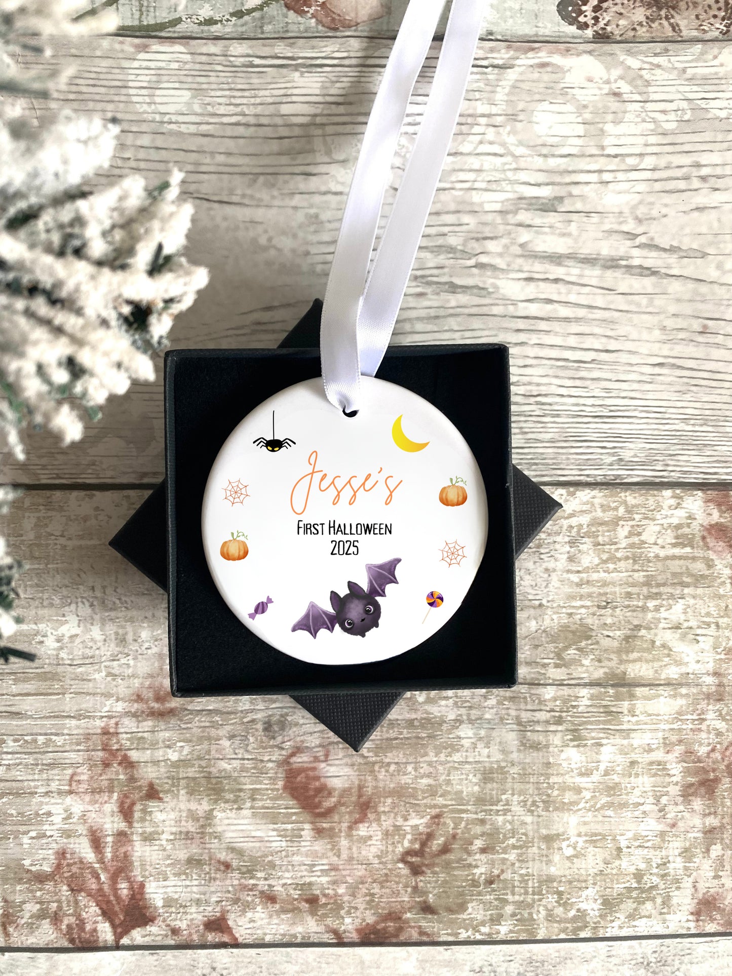 My First Halloween Keepsake - Name Halloween Tag - Boo Basket Gift