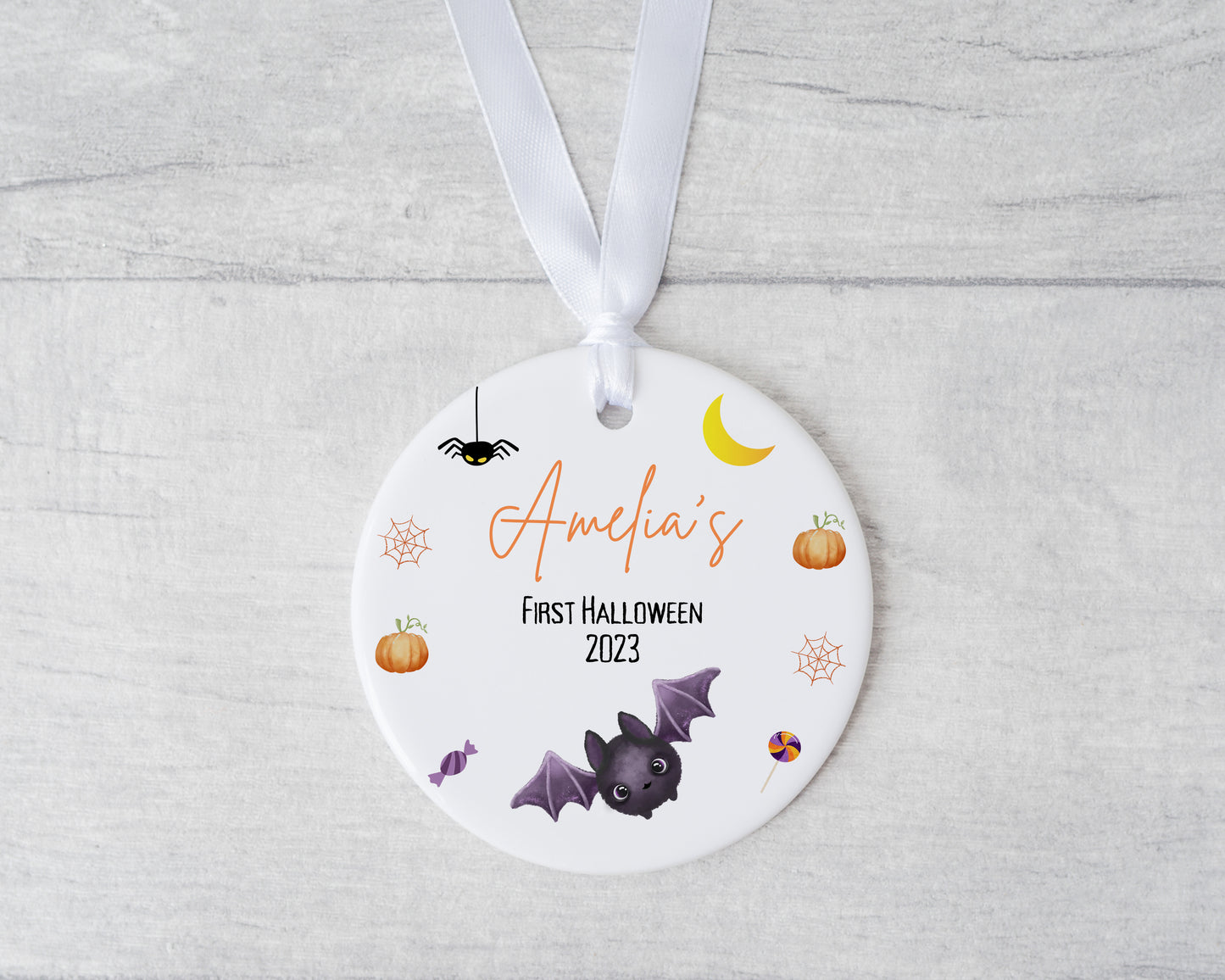 My First Halloween Keepsake, 1st Halloween Decoration, Halloween Gifts, Boo Basket Gift, Halloween Ceramic Hanging Ornament, New Baby Gift