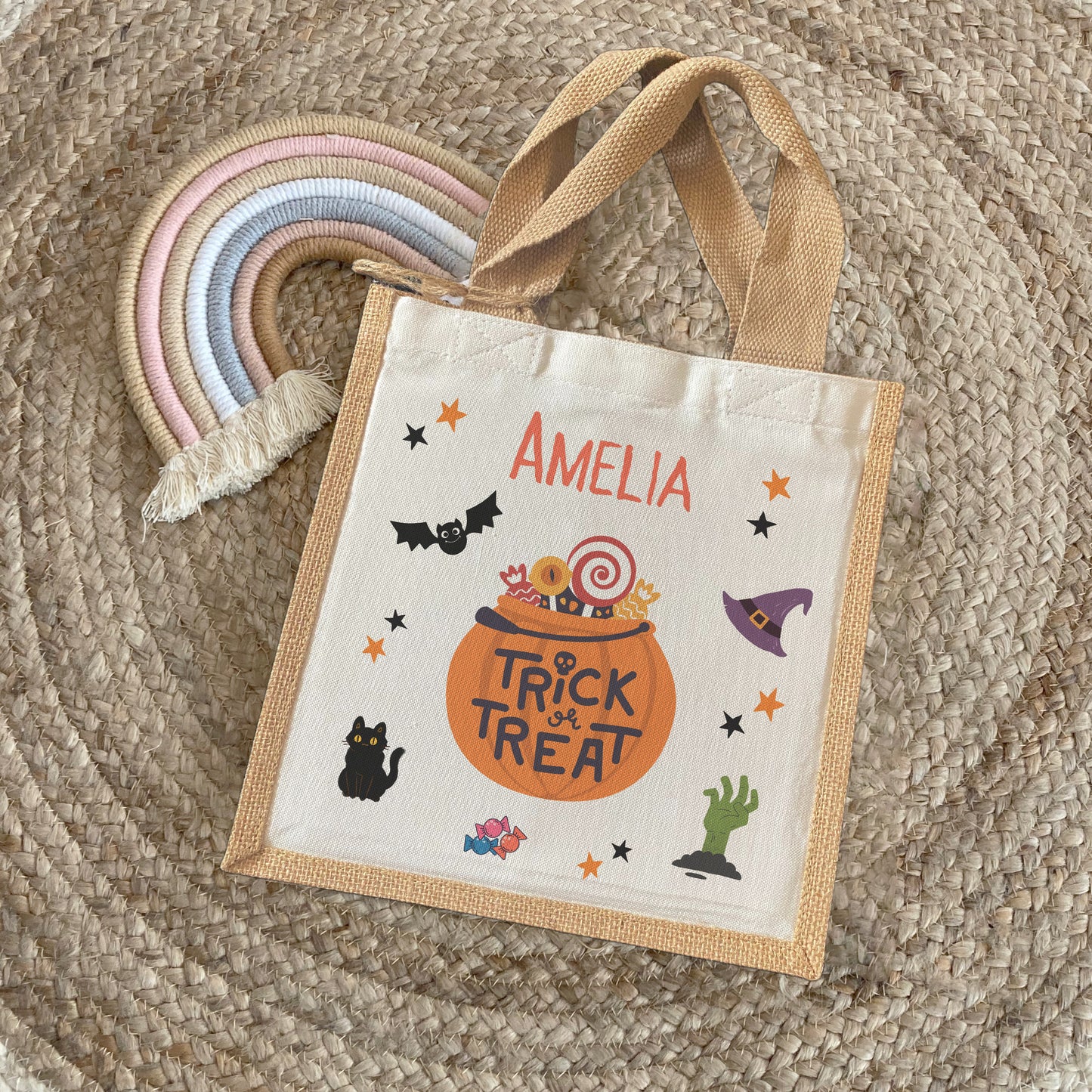 Personalised Trick Or Treat Bag, Halloween Bag, Halloween Gift For Kids