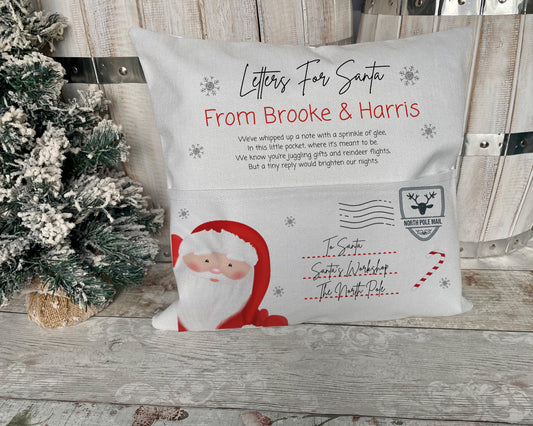 Letter To Santa Cushion, Personalised Christmas Eve Box Fillers, Christmas Cushion, Christmas Eve Pillow