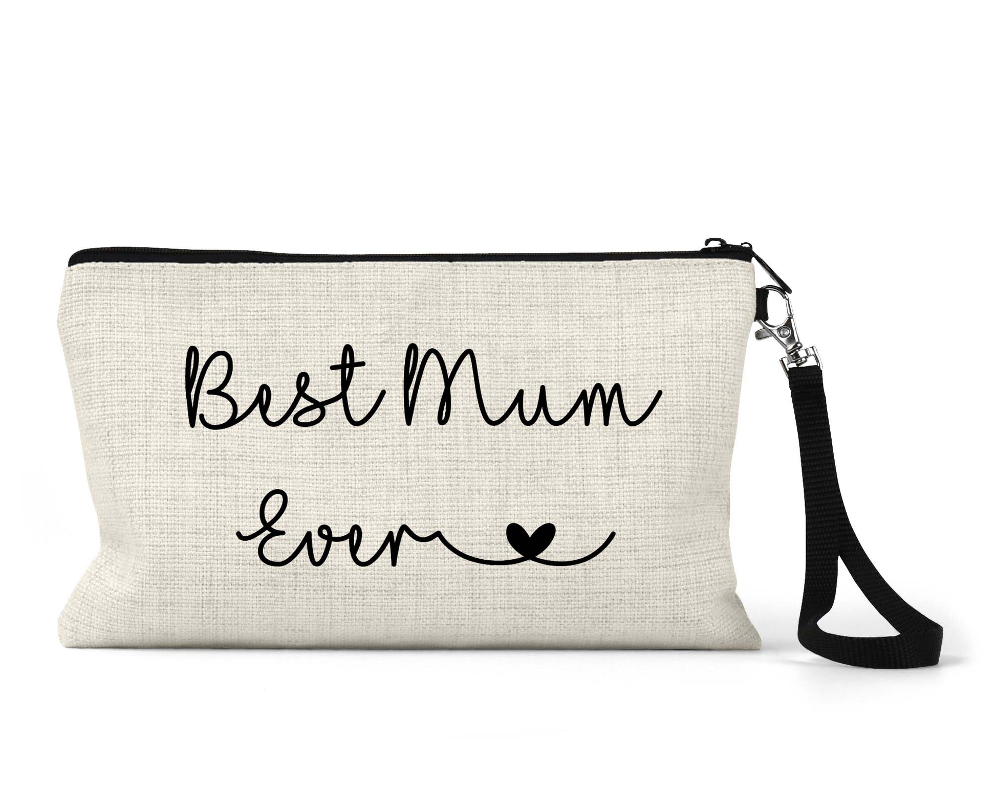 Pouch with 'Best Mum Ever' text on a white background