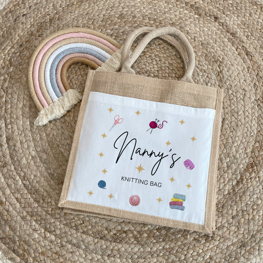 Nanny's Knitting Bag - Nanny Gift - Knitting Storage - Knitting Gift - Knitting Bag - Nanny Mother's Day Gift