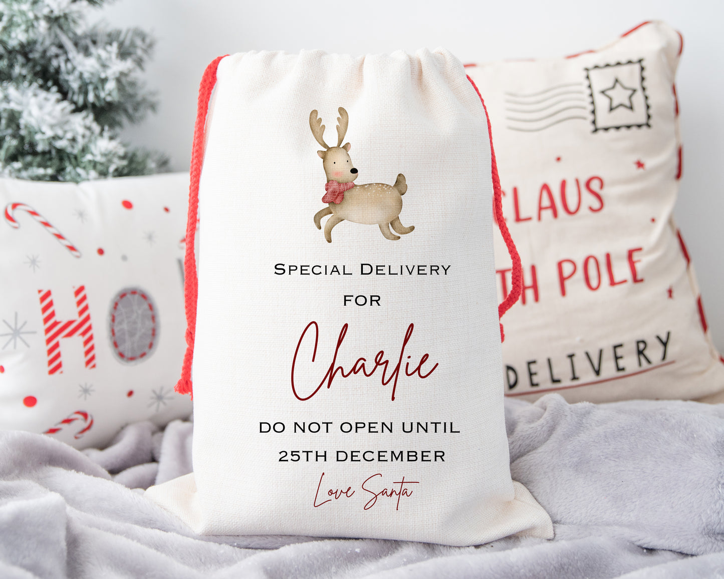 Personalised Santa Sack, Personalised Christmas Sack, Christmas Toy Sack, Special Delivery Christmas Eve, Xmas Present Bag