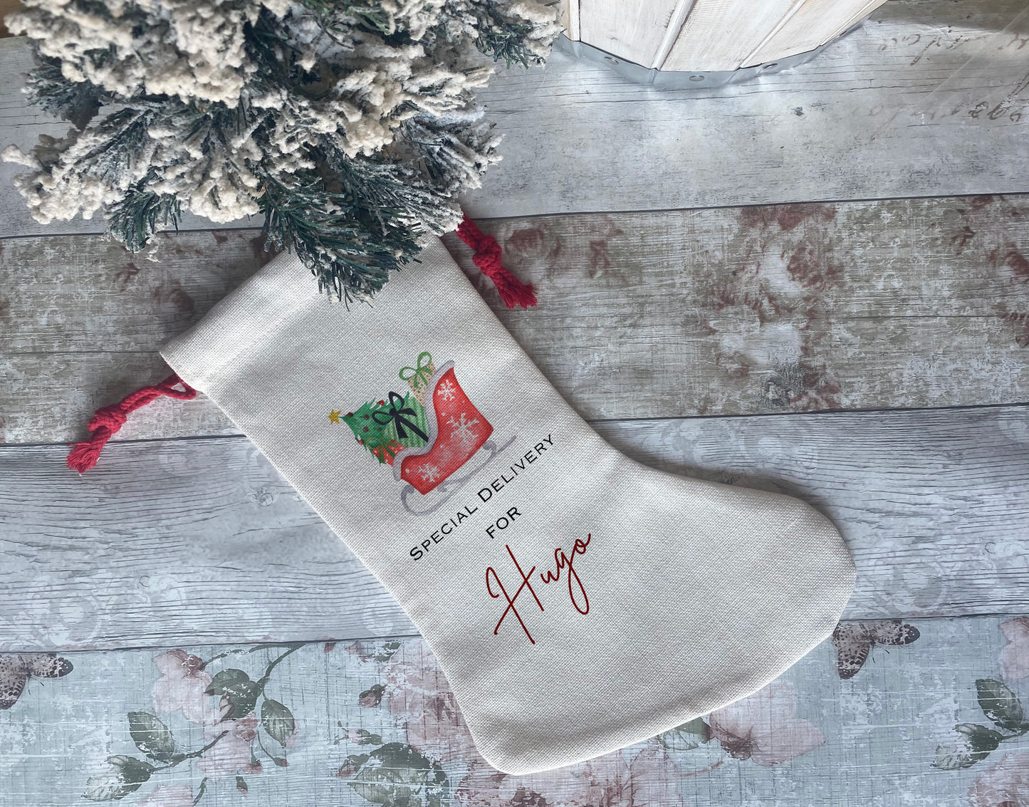 Personalised Santa Sack, Personalised Christmas Sack, Christmas Toy Sack, Special Delivery Christmas Eve, Xmas Present Bag