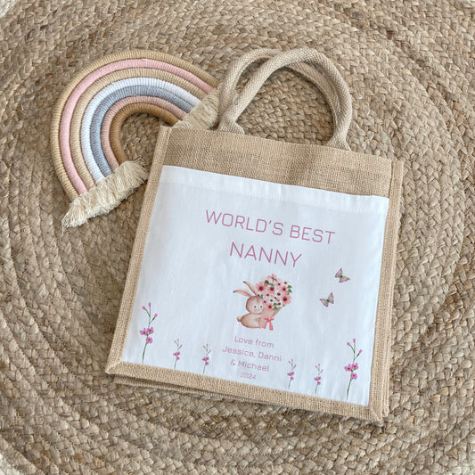 Personalised Nanny Mother's Day Gift - World's Best Nanny - Nanny Shopping Bag