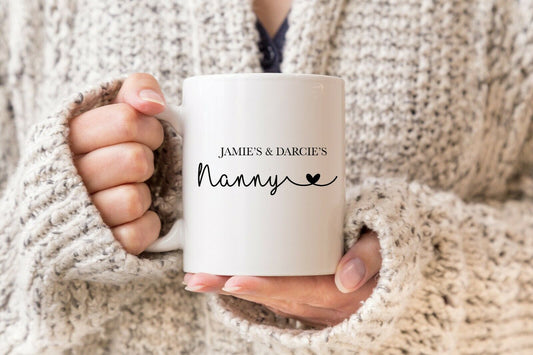 Personalised Nanny Mug - Birthday Gift For Nan From Grandkids