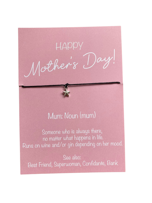 Mother's Day Card - Mother's Day Wish Bracelet - Mum Gift For Mothers Day - Funny Novelty Card