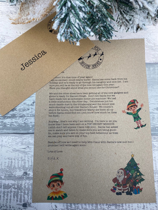 Elf Welcome Letter - Elf Arrival Box Christmas Gifts - Welcome Back Elfie