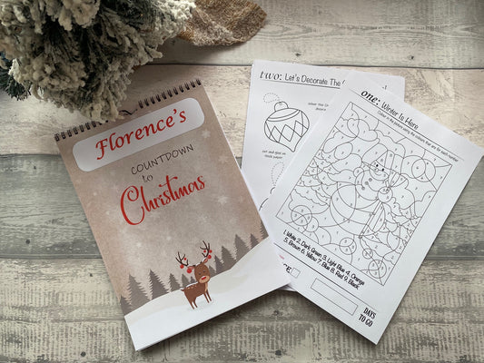 Personalised Christmas Countdown Calendar, Advent Calendar For Kids, Xmas Activity Pack