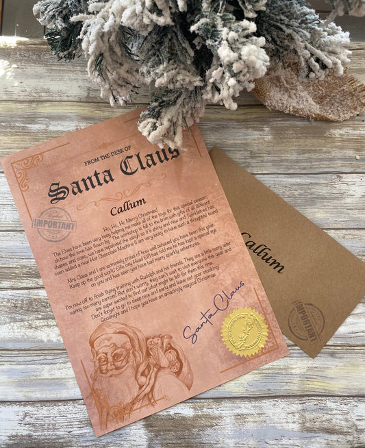 Personalised Luxury Letter From Santa Claus And Nice List Certificate