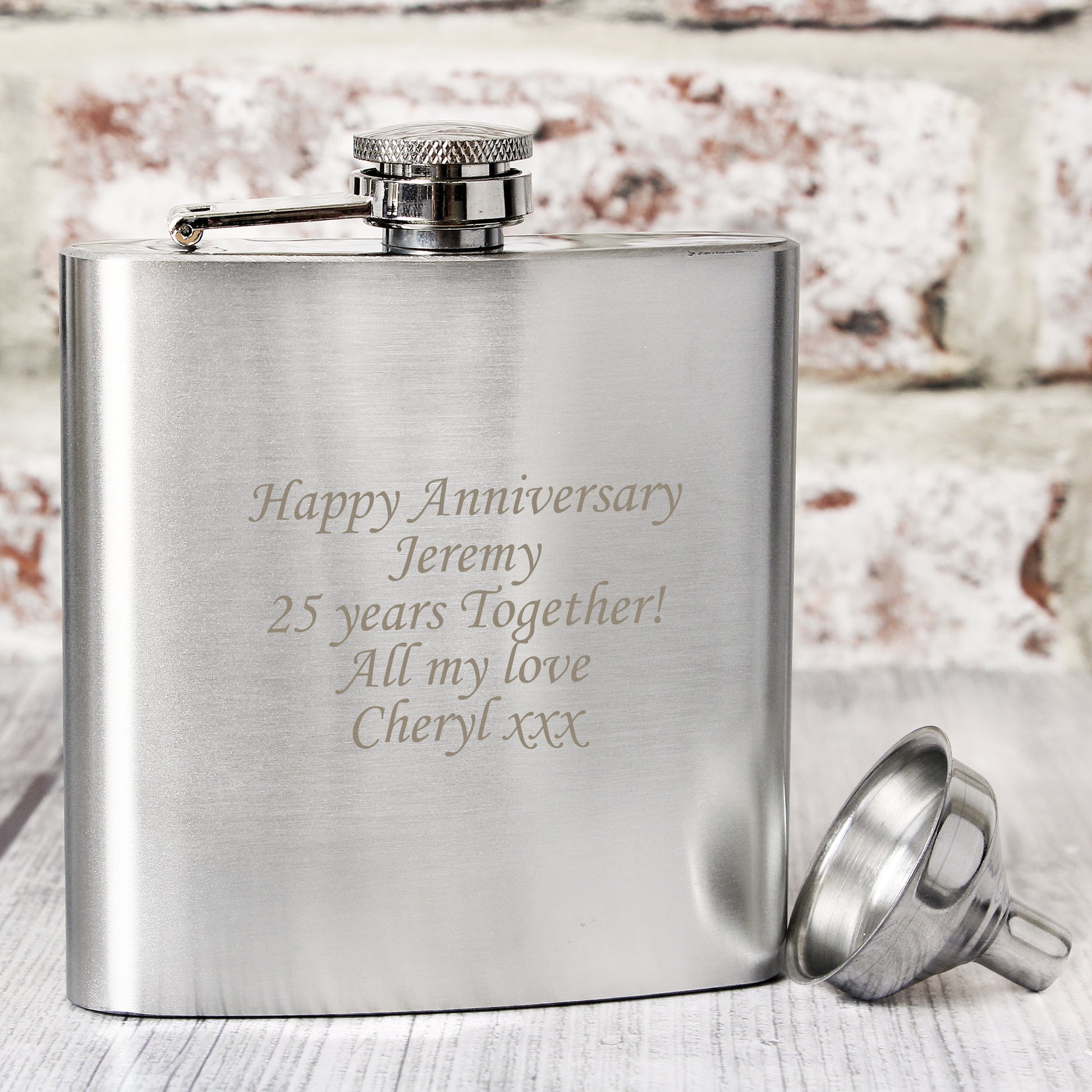 Personalised Boxed Stainless Steel Hip Flask