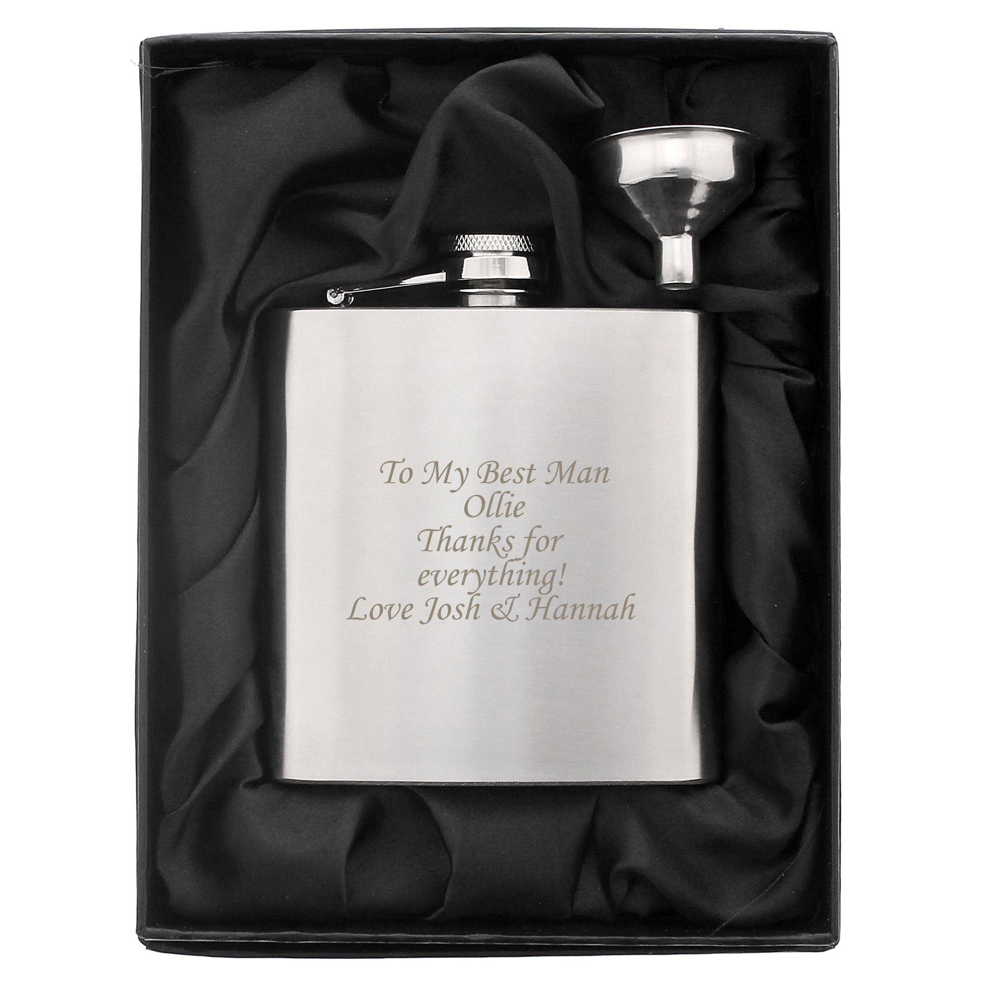 Personalised Boxed Stainless Steel Hip Flask