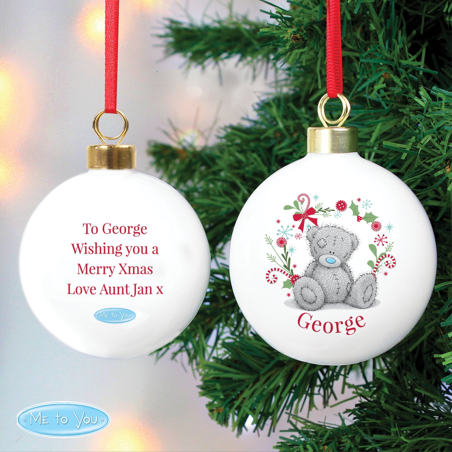 Personalised Me To You 'For Nan, Grandma, Mum' Christmas Bauble