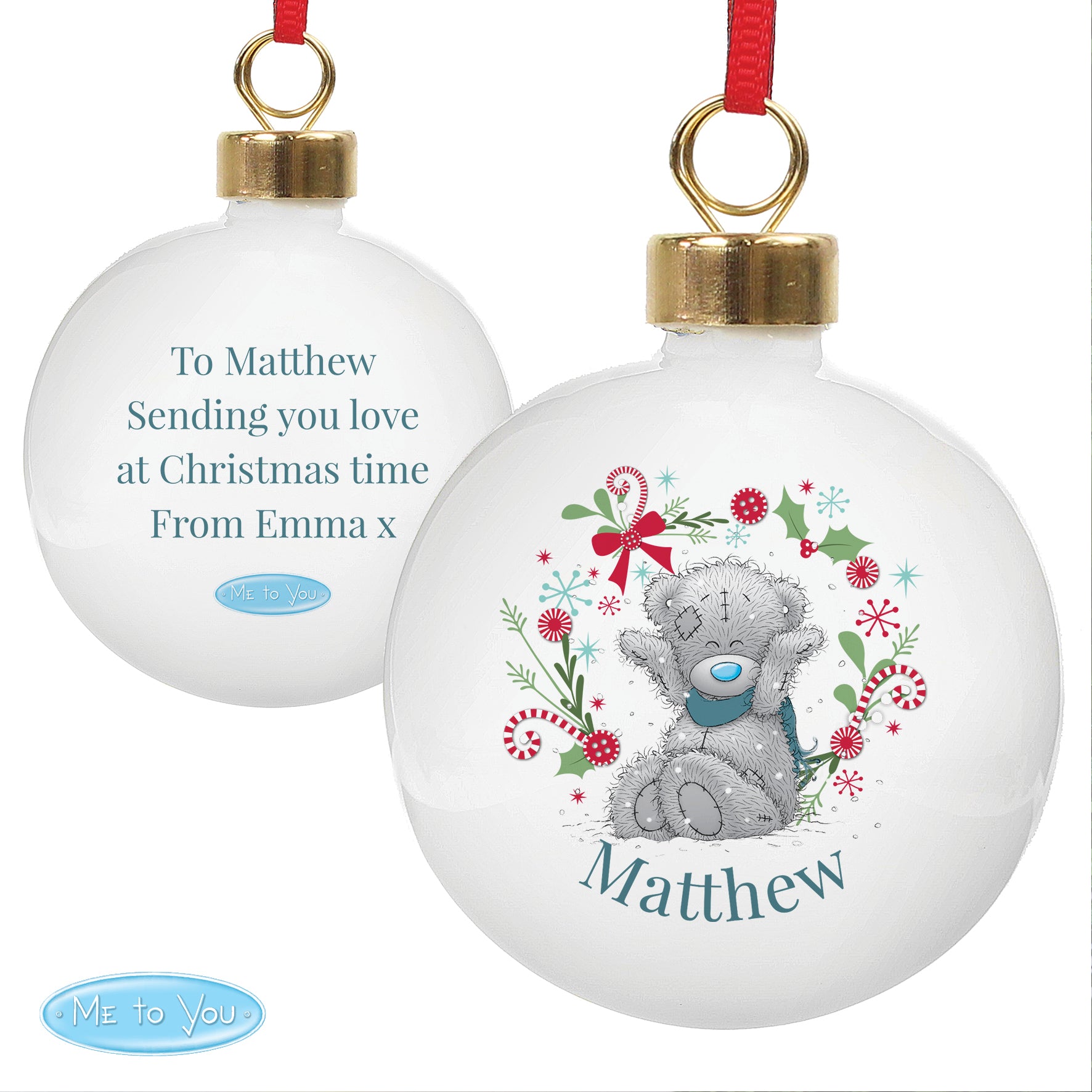 Personalised Me To You 'For Grandad, Dad' Christmas Bauble