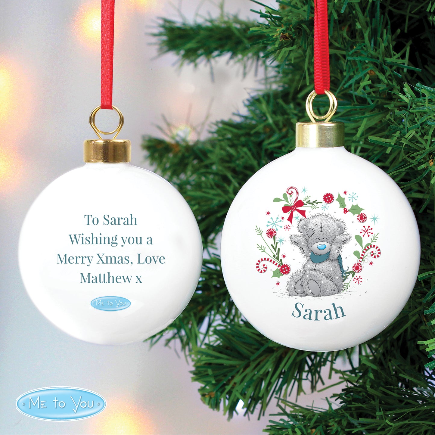 Personalised Me To You 'For Grandad, Dad' Christmas Bauble