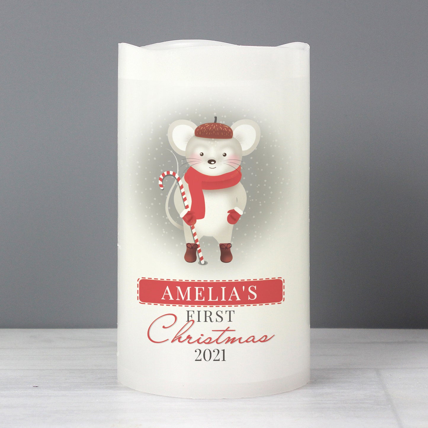 Personalised '1st Christmas' Mouse Nightlight LED Candle