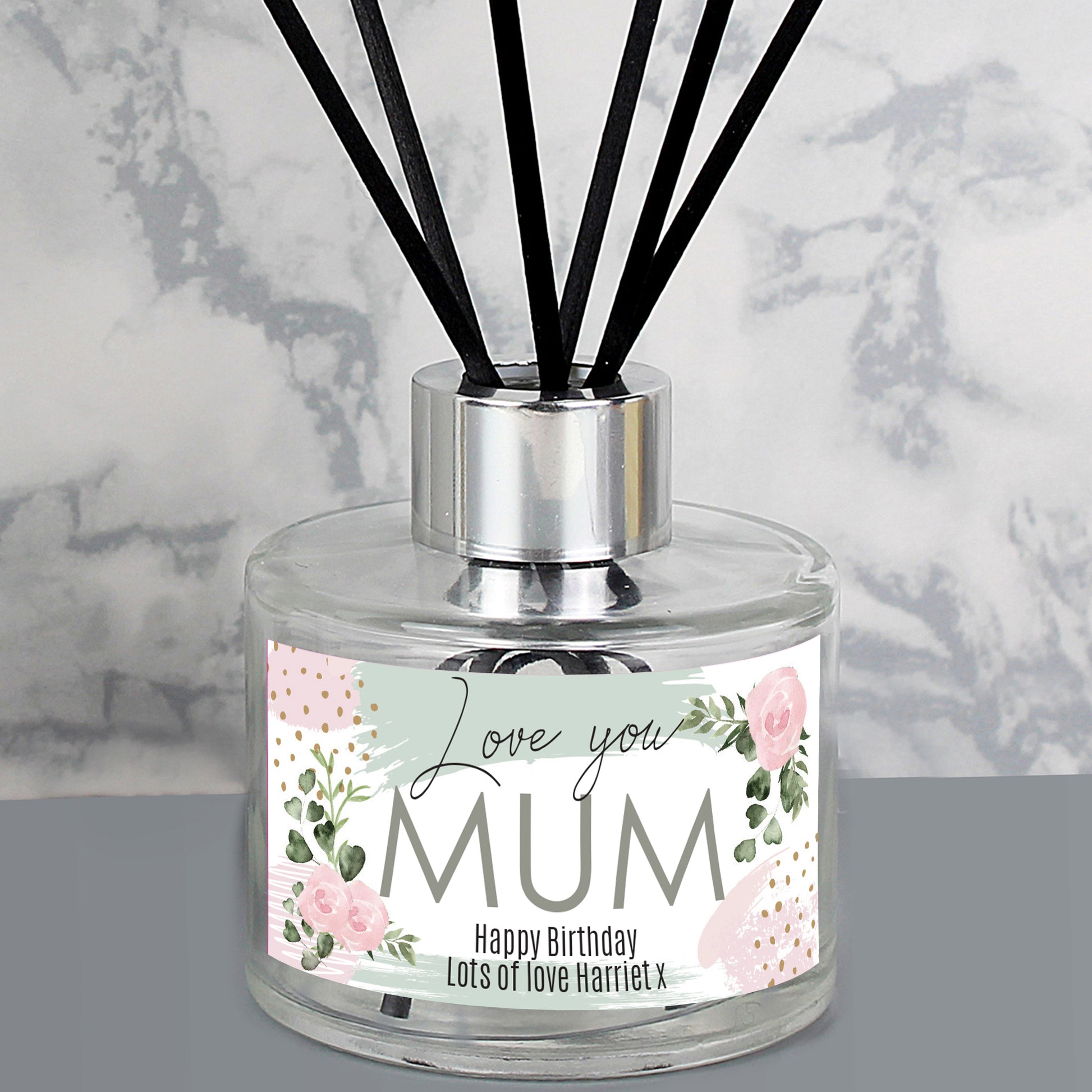 Personalised Abstract Rose Reed Diffuser