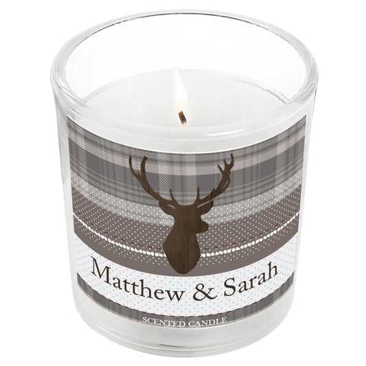 Personalised Highland Stag Scented Jar Candle