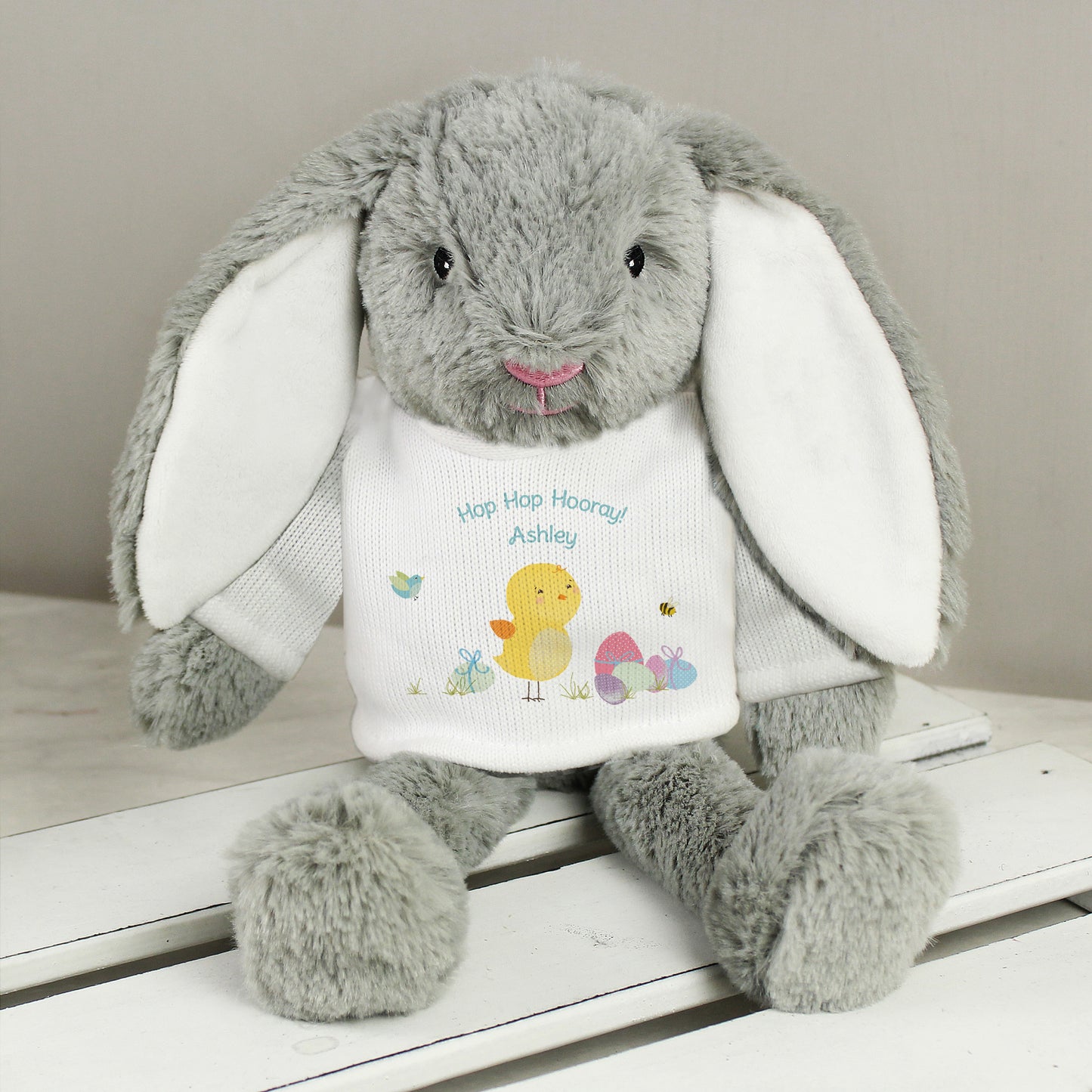 Personalised Easter Meadow Bunny Rabbit In T-Shirt