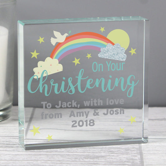 Personalised On Your Christening Large Crystal Token